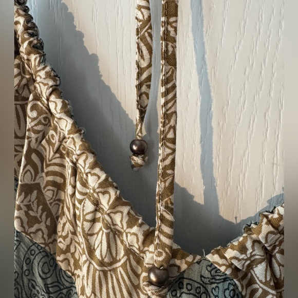 Angie Deep V Lace Trim Halter Maxi Dress Size L- new without tags - Picture 6 of 10